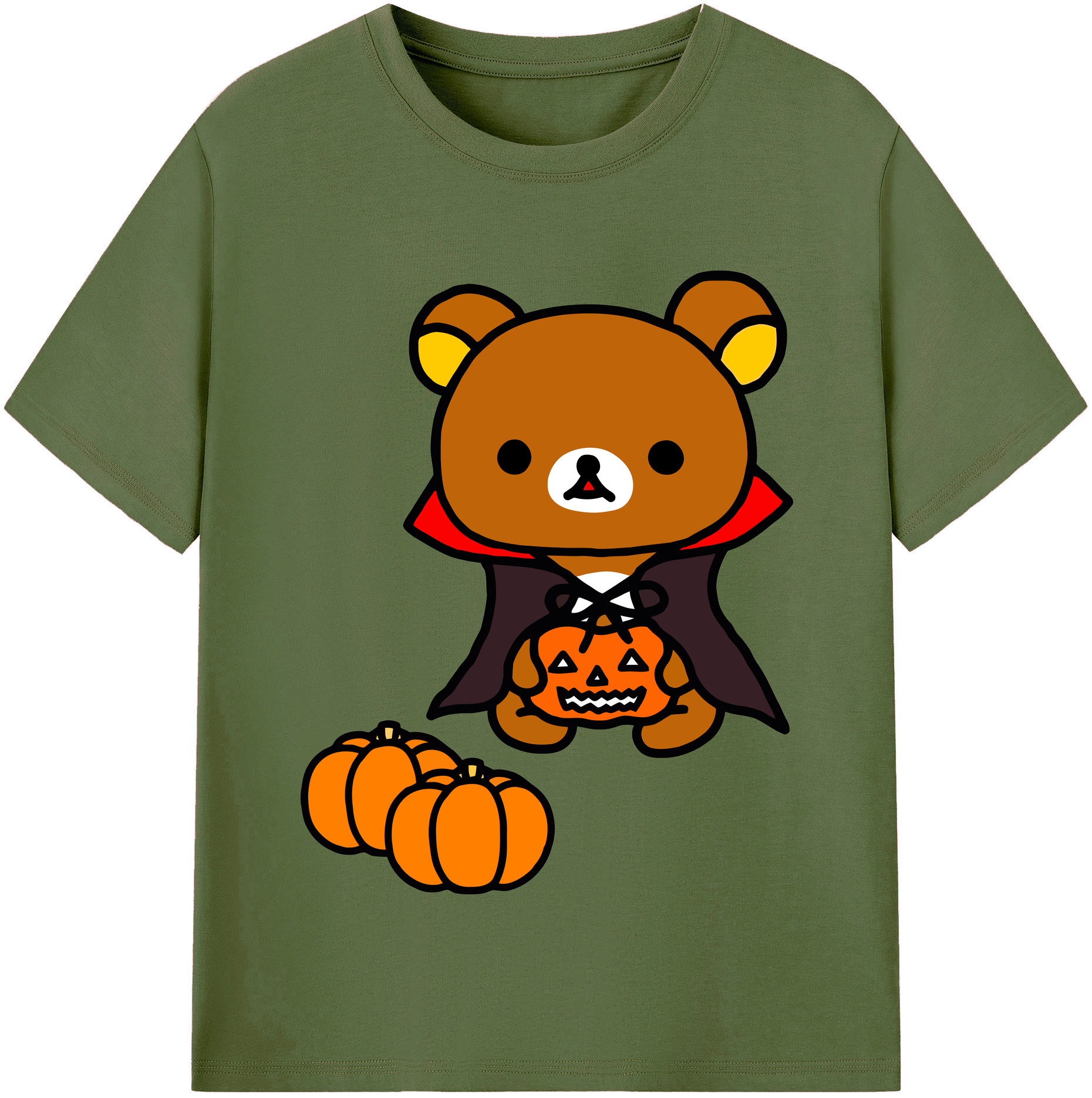 （画像用） リラックマ リラックマ キイロイトリ Rilakkuma Korilakkuma Kiiroitori 綿100％半袖Tシャツ（フロントプリント）